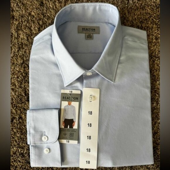 Kenneth Cole Reaction Button Down Shirt Size 18 Blue NEW - Picture 3 of 3